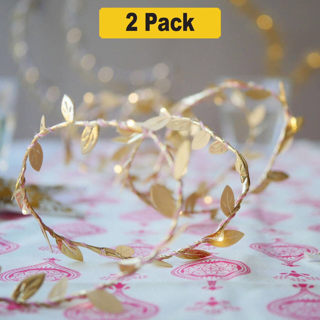 Cozy Plant Leaf Fairy String Lights — 20 LED Battery Operated Greenery